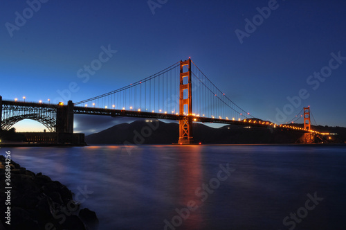 Golden Gate Bridge during dusk
