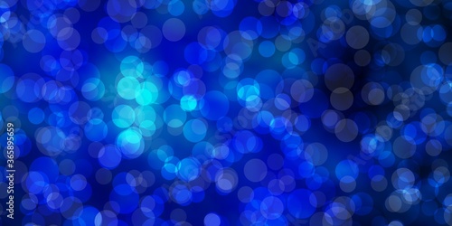 Light BLUE vector pattern with spheres. Modern abstract illustration with colorful circle shapes. Pattern for booklets, leaflets.