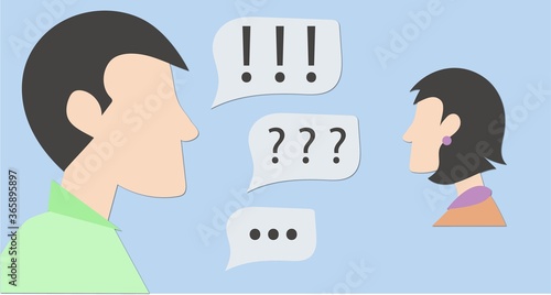 Man angrily talk to woman