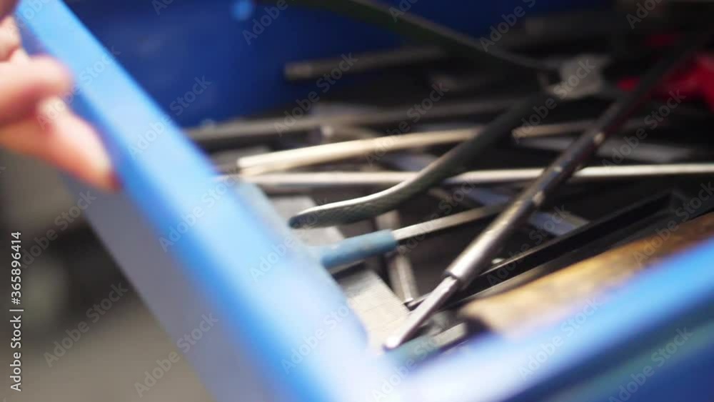 taking tool and close drawer rom storage workbench slow motion taking tool and close drawer rom storage workbench slow motion