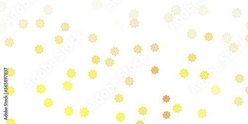 Light orange vector background with christmas snowflakes.