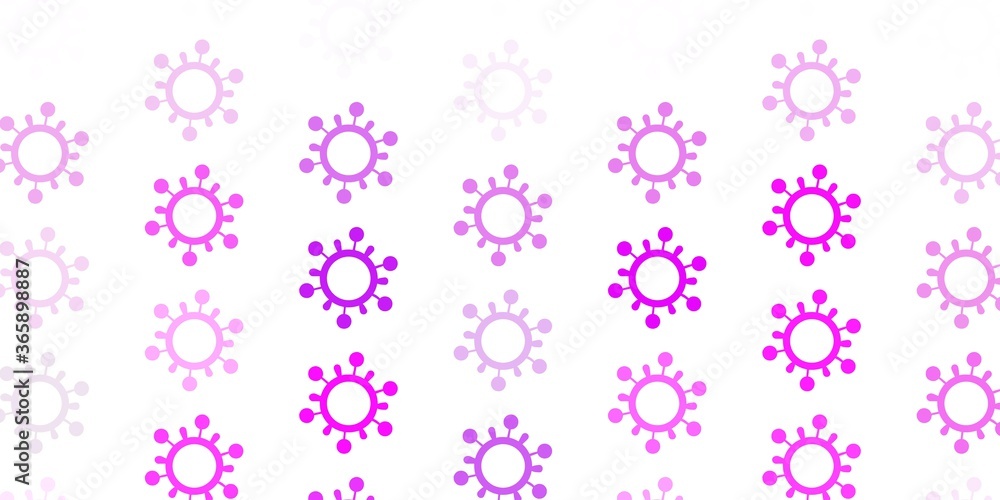 Light Purple vector pattern with coronavirus elements.