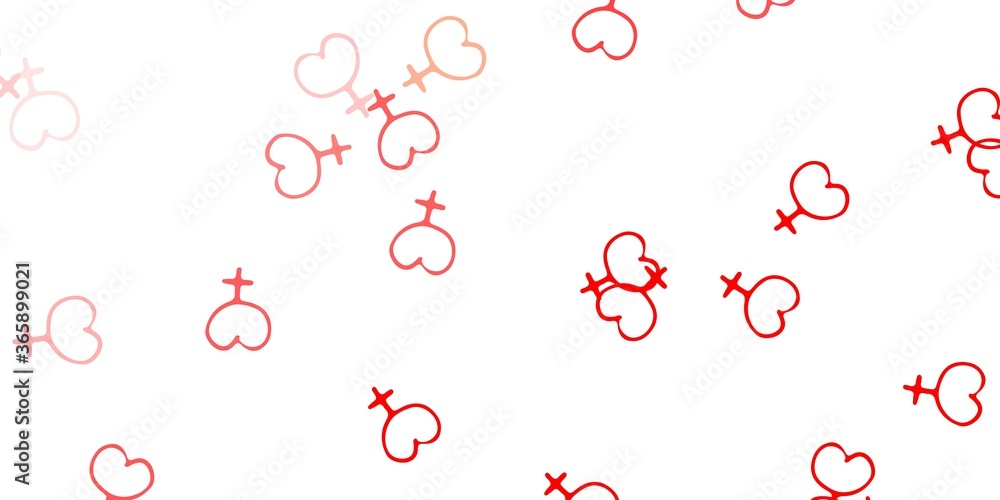Light Red vector pattern with feminism elements. Light Red vector pattern with feminism elements.