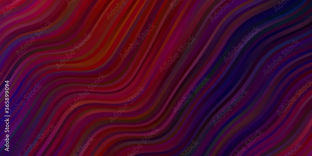 Dark Blue, Red vector background with curved lines. Bright illustration with gradient circular arcs. Pattern for websites, landing pages.