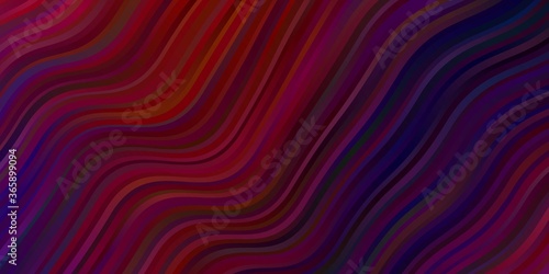 Dark Blue, Red vector background with curved lines. Bright illustration with gradient circular arcs. Pattern for websites, landing pages.