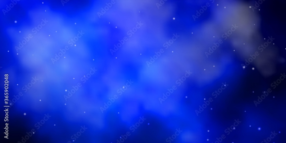 Dark BLUE vector layout with bright stars. Decorative illustration with stars on abstract template. Pattern for new year ad, booklets.
