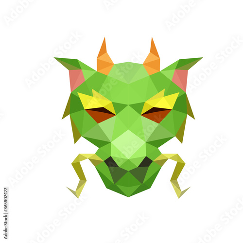DRAGON FACE WITH POLYGONAL GEOMETRIC STYLE