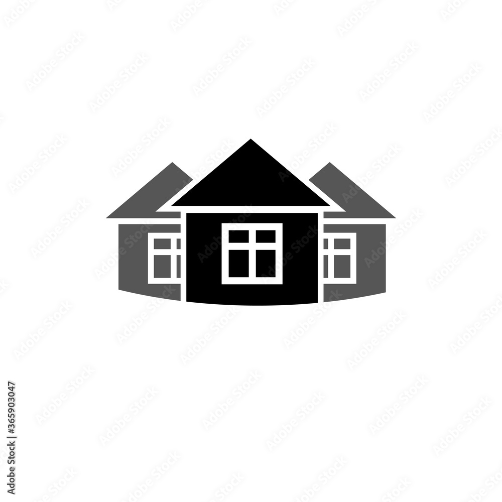 Three houses icon. House home real estate logo design. Vector illustration Three houses icon. House home real estate logo design. Vector illustration