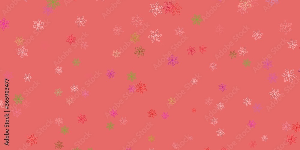 Light pink, green vector doodle texture with flowers. Light pink, green vector doodle texture with flowers.