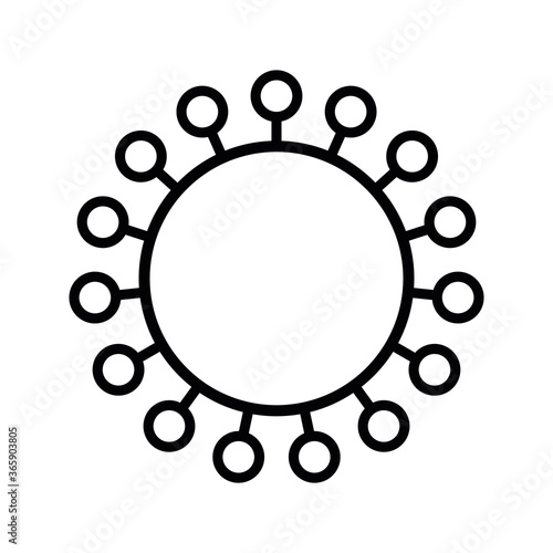Virus sign. Symbol of coronavirus and COVID-19 desease. Simple flat black outline vector icon