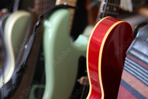 Electric guitars rack display