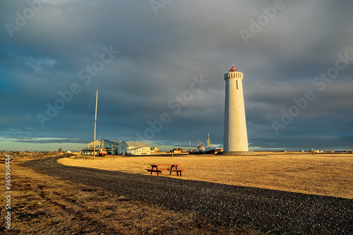 Gardur lighthouse in Iceland photo