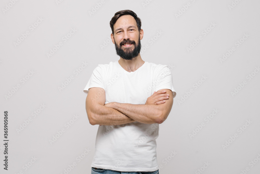pensive young man in the studio on a white background pensive young man in the studio on a white background