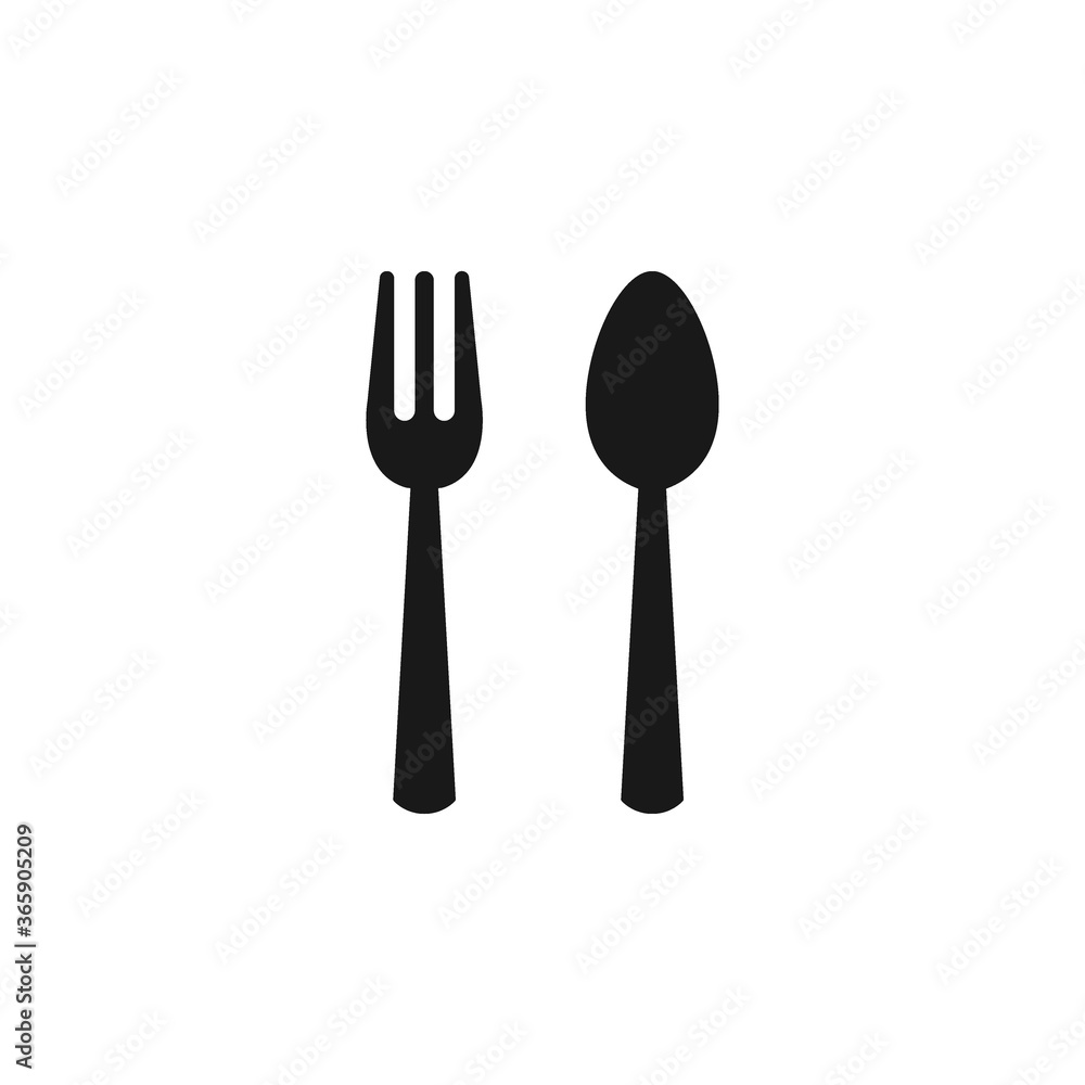 Spoon and fork icon flat vector design. Restaurant symbol. Spoon and fork icon flat vector design. Restaurant symbol.