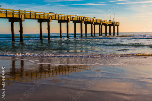 St Johns County Ocean Pier on St. Austine Beach  St. Augustine  Florida  USA