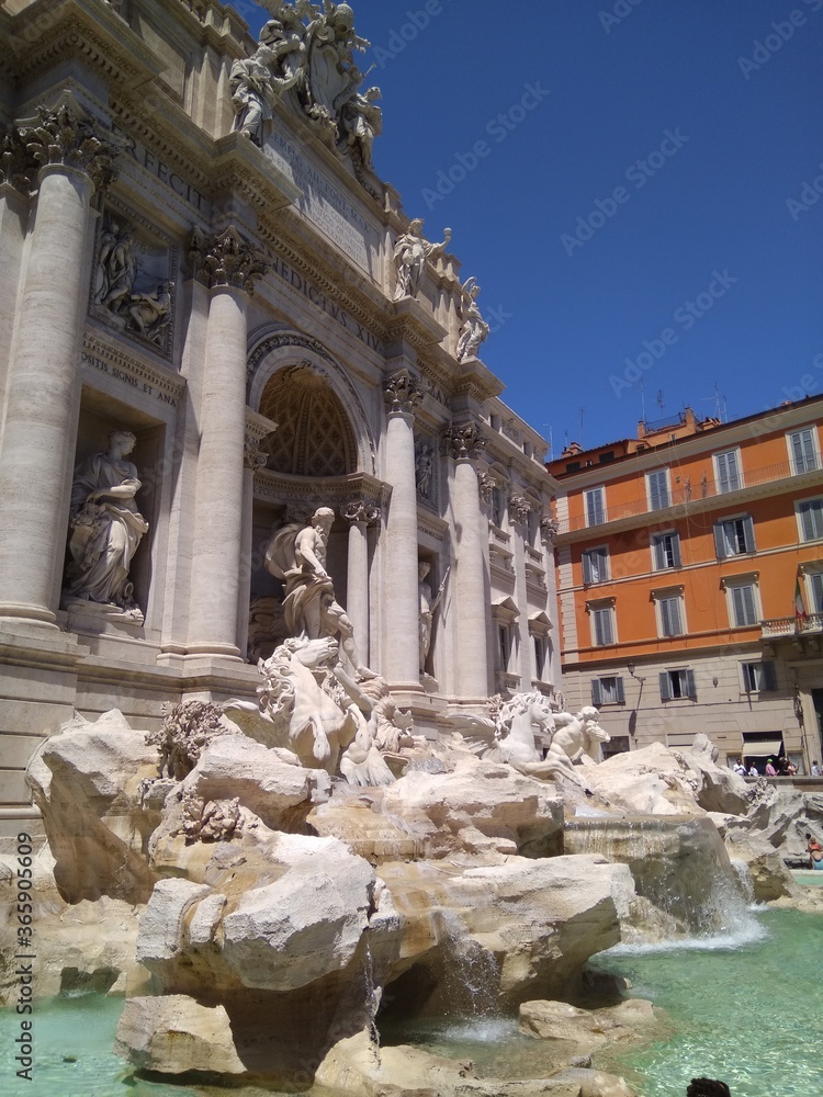 Trevi Fountain in Rome in Italy.