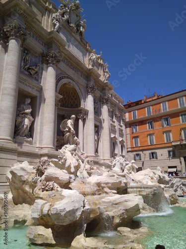 Trevi Fountain in Rome in Italy.