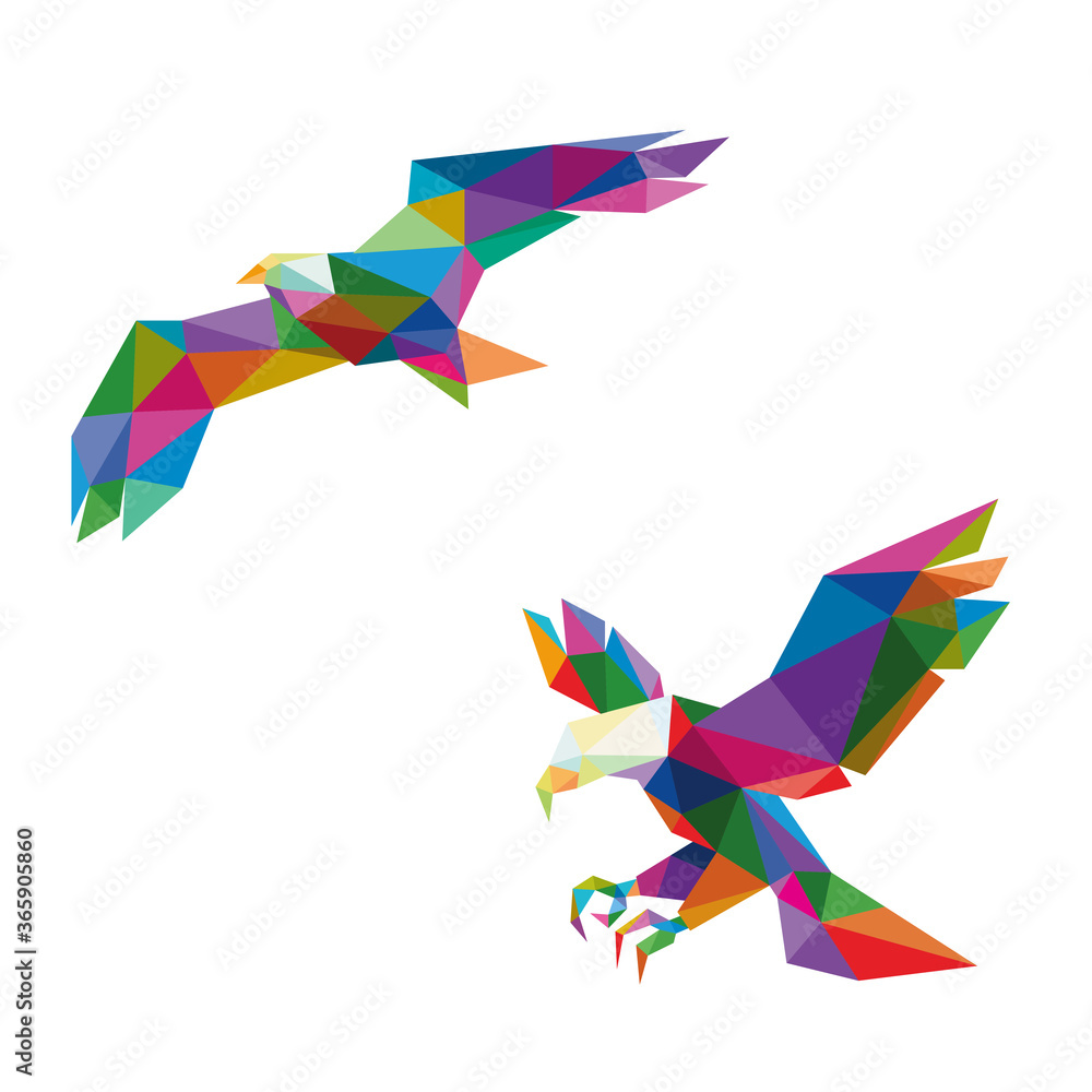 EAGLE ILLUSTRATION WITH POLYGONAL TRIANGLE STYLE