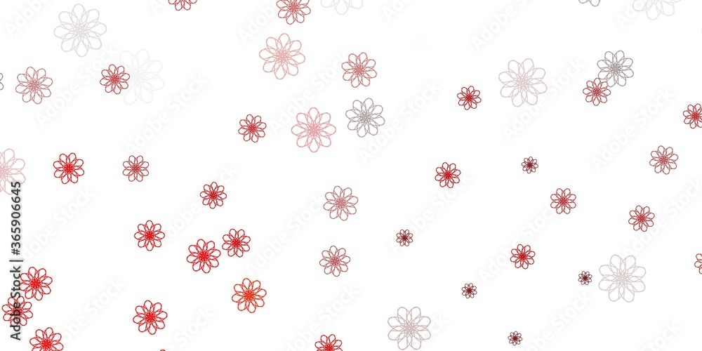 Light Orange vector doodle texture with flowers. Light Orange vector doodle texture with flowers.