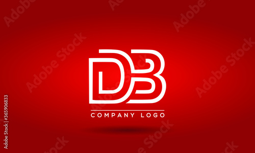 Unique, Modern, Elegant and Geometric Style Typography Alphabet DB letters logo Icon