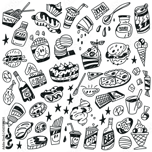 Fast food doodles