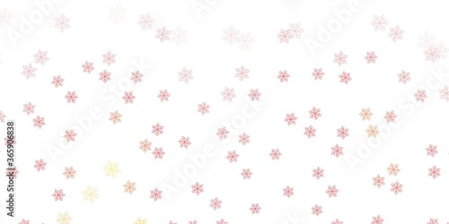 Light red, yellow vector doodle texture with flowers.