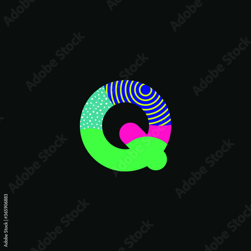 Принти на полотні Q Initial Letter Abstract Logo and Icon Vector