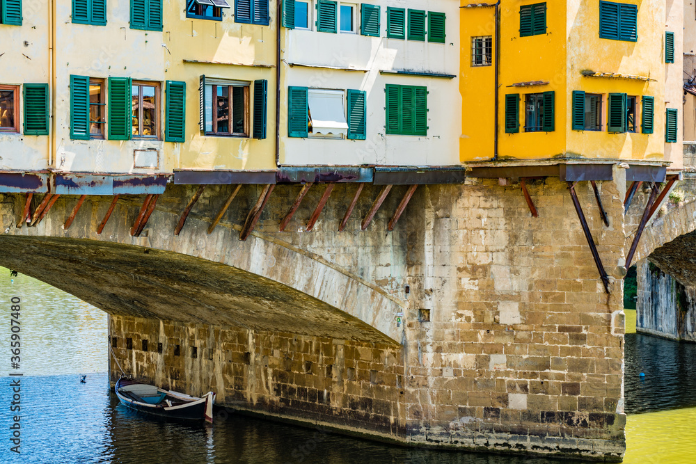 Ponte Vecchio is a stone arch bridge in Florence, Italy 