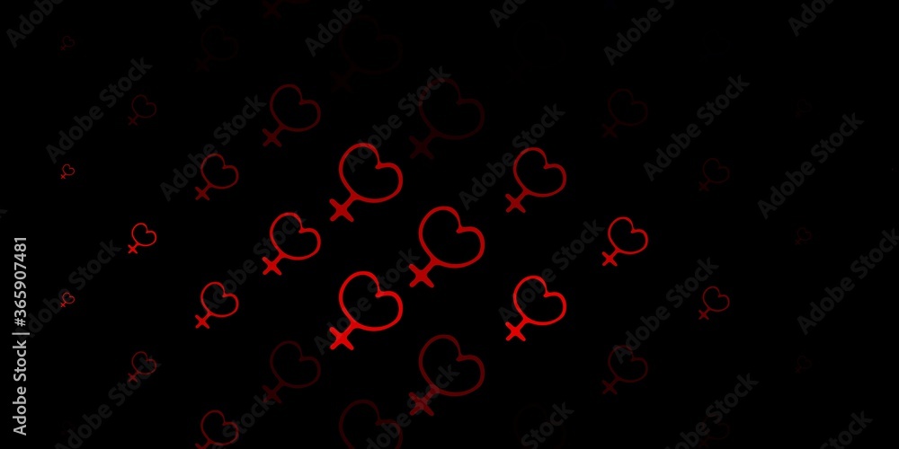 Dark Red vector background with woman symbols. Dark Red vector background with woman symbols.