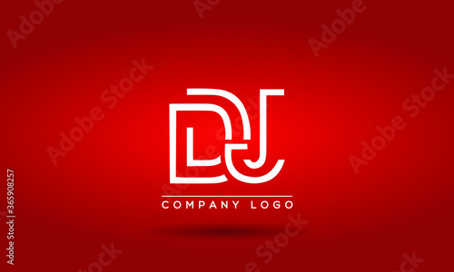Unique, Modern, Elegant and Geometric Style Typography Alphabet DJ letters logo Icon