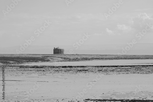 Aberthaw Beach, Vale of Glamorgan. Coronavirus lockdown, car parks are closed at Aberthaw Beach and the power station remains inaccessible for walkers and visitors.  photo