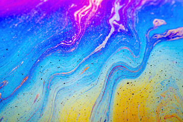 Abstract background texture of iridescent paints. Soap bubble