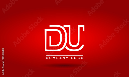 Unique, Modern, Elegant and Geometric Style Typography Alphabet DU letters logo Icon