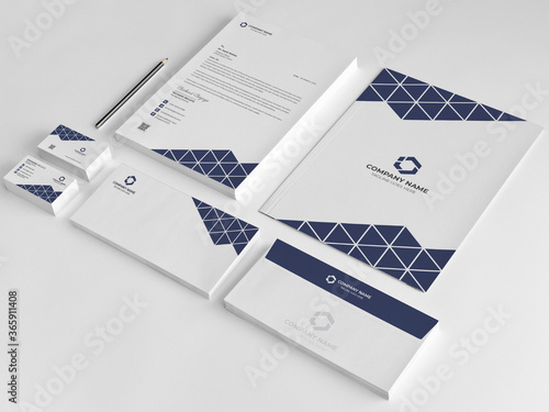 Minimal Branding Identity template. Business card, Letterhead, Invoice, Envelope, Business Folder in vector Illustration