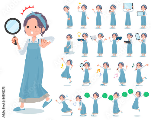 flat type hairband apron mom_Action