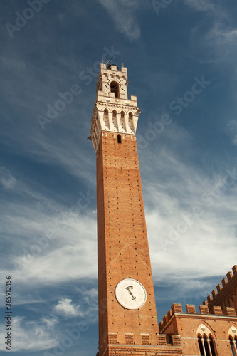 Siena main square with tower Torre del Mangia