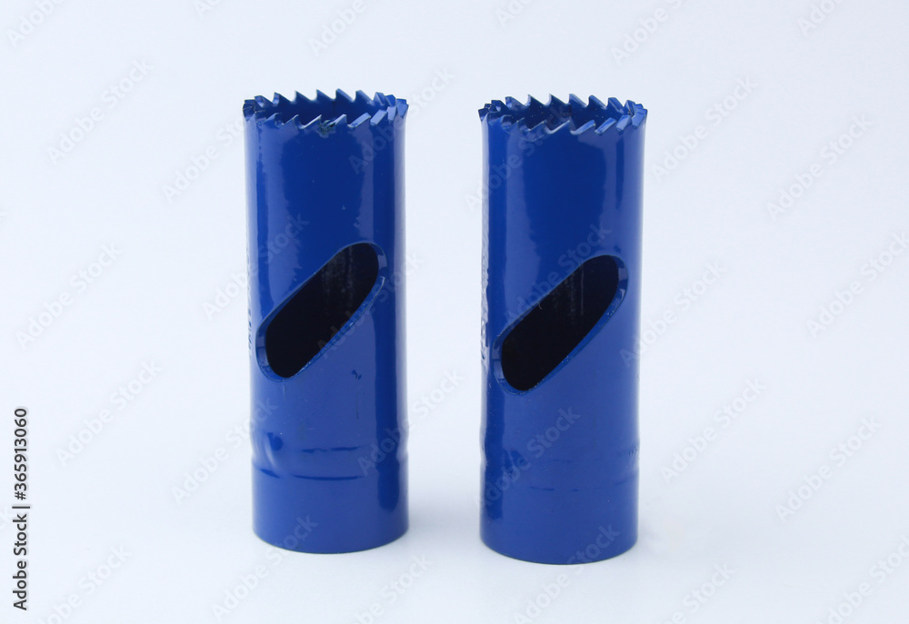Bimetallic crowns for drilling holes, isolate on white.