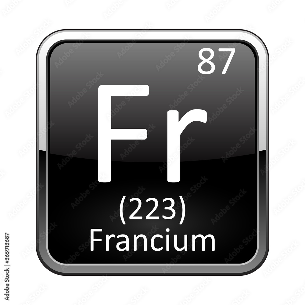 The periodic table element Francium. Vector illustration