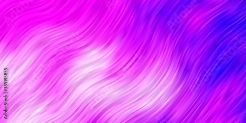 Light Purple vector background with curves. Abstract gradient illustration with wry lines. Pattern for booklets, leaflets.