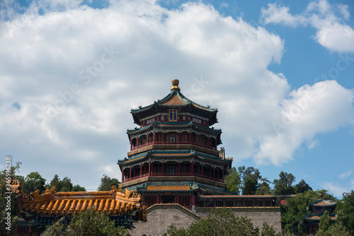 A stunning emperor temple under blue sky