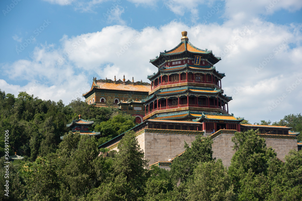 Naklejka premium A stunning emperor temple in the rain forests