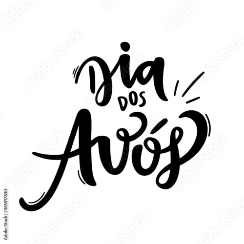 Dia dos Avós. Grandparents Day. Brazilian Portuguese Hand Lettering. Vector.
