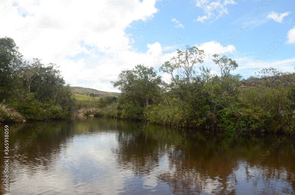 River to the Waterfall in Milho Verde in the state of Minas Gerais called Cachoeira do Moinho (translated to Watermill Waterfall) River to the Waterfall in Milho Verde in the state of Minas Gerais called Cachoeira do Moinho (translated to Watermill Waterfall)