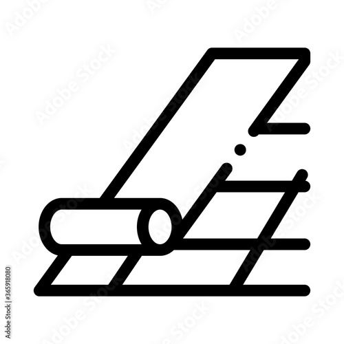 roof bitumen shingle icon vector. roof bitumen shingle sign. isolated contour symbol illustration