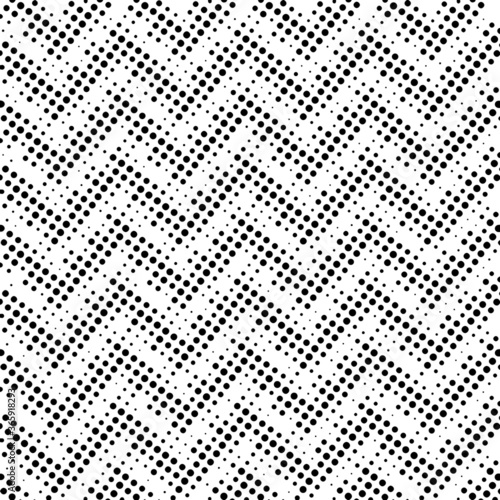 Dotted distress texture, chevron pattern, black and white  screen print texture