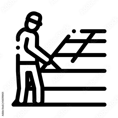 roofer repair roof icon vector. roofer repair roof sign. isolated contour symbol illustration