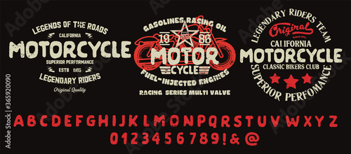 Motorcycle club community logo design.Decorative  font.