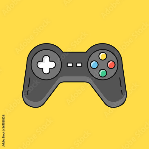 Gamepad. Joystick, game controller, joypad, playing games concepts. Modern flat line design. Vector illustration