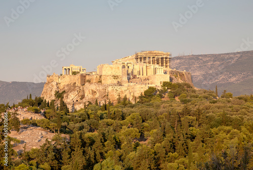 View of the ancient Acropolis in the evening light (Athens, Greece)