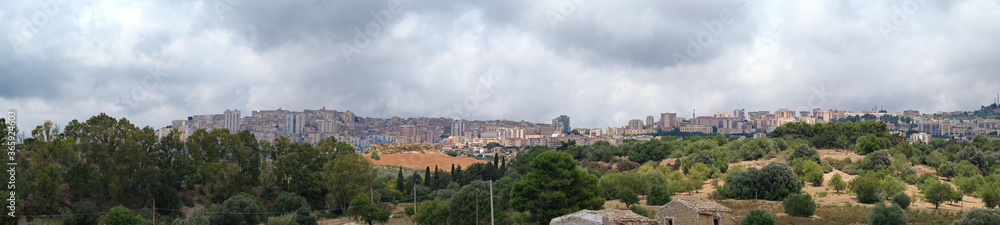 Panorama of Agrigente above the Ruins
